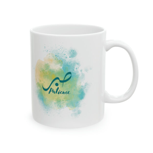 Islamic Design White Ceramic Mug (blue-yellow design) - Image 2