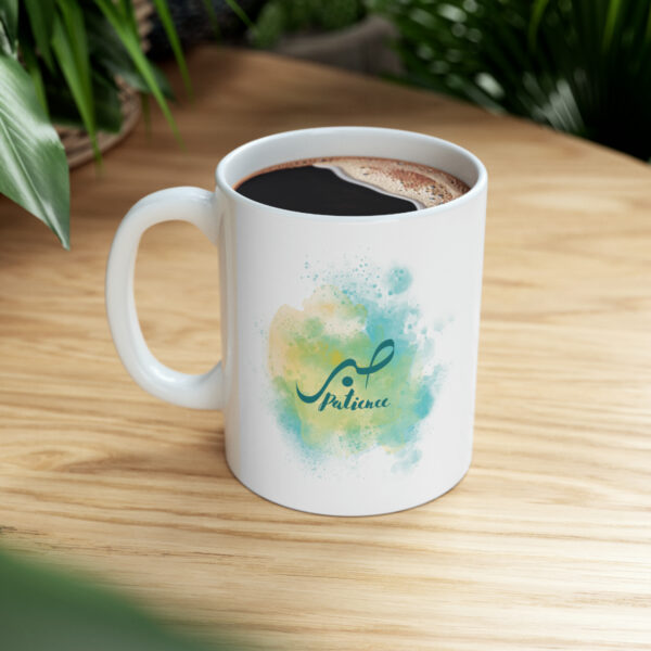 Islamic Design White Ceramic Mug (blue-yellow design) - Image 7