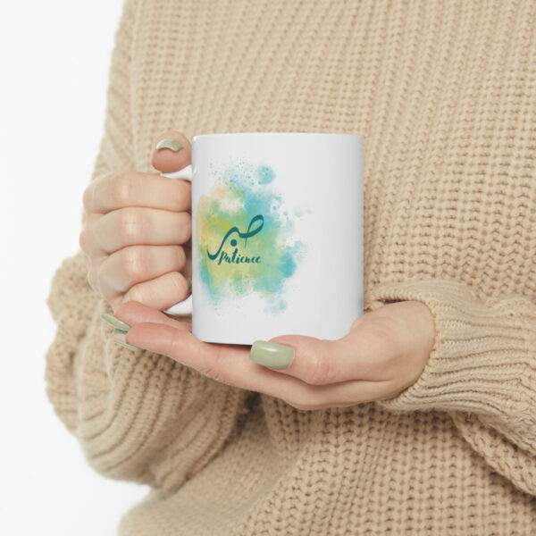 Islamic Design White Ceramic Mug (blue-yellow design) - Image 9