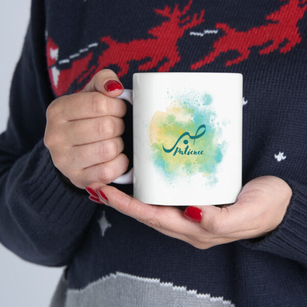Islamic Design White Ceramic Mug (blue-yellow design) - Image 10