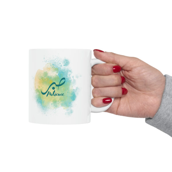 Islamic Design White Ceramic Mug (blue-yellow design) - Image 11